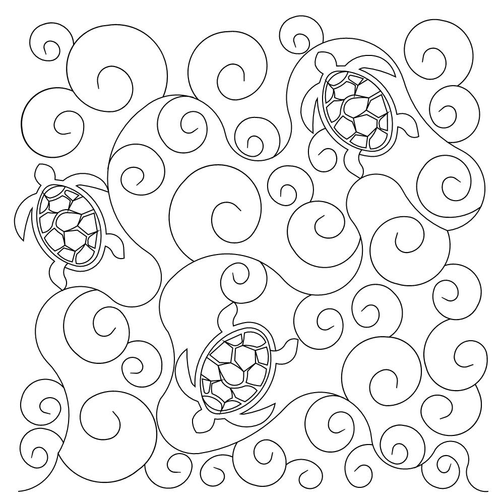 Classy Curls Turtle Pano 001 Digital Pattern Sweet Dreams Quilt Studio Edge To Edge Quilting